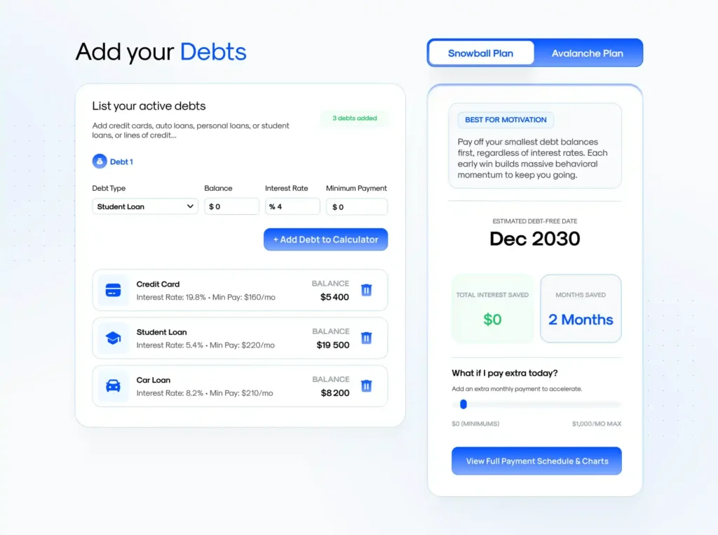Debts calculator